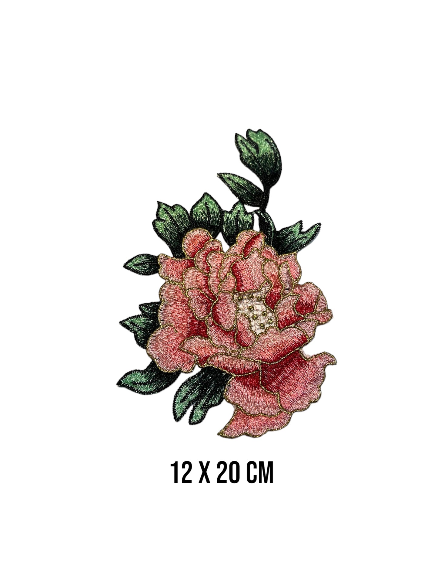 Parche flores bordadas rosas