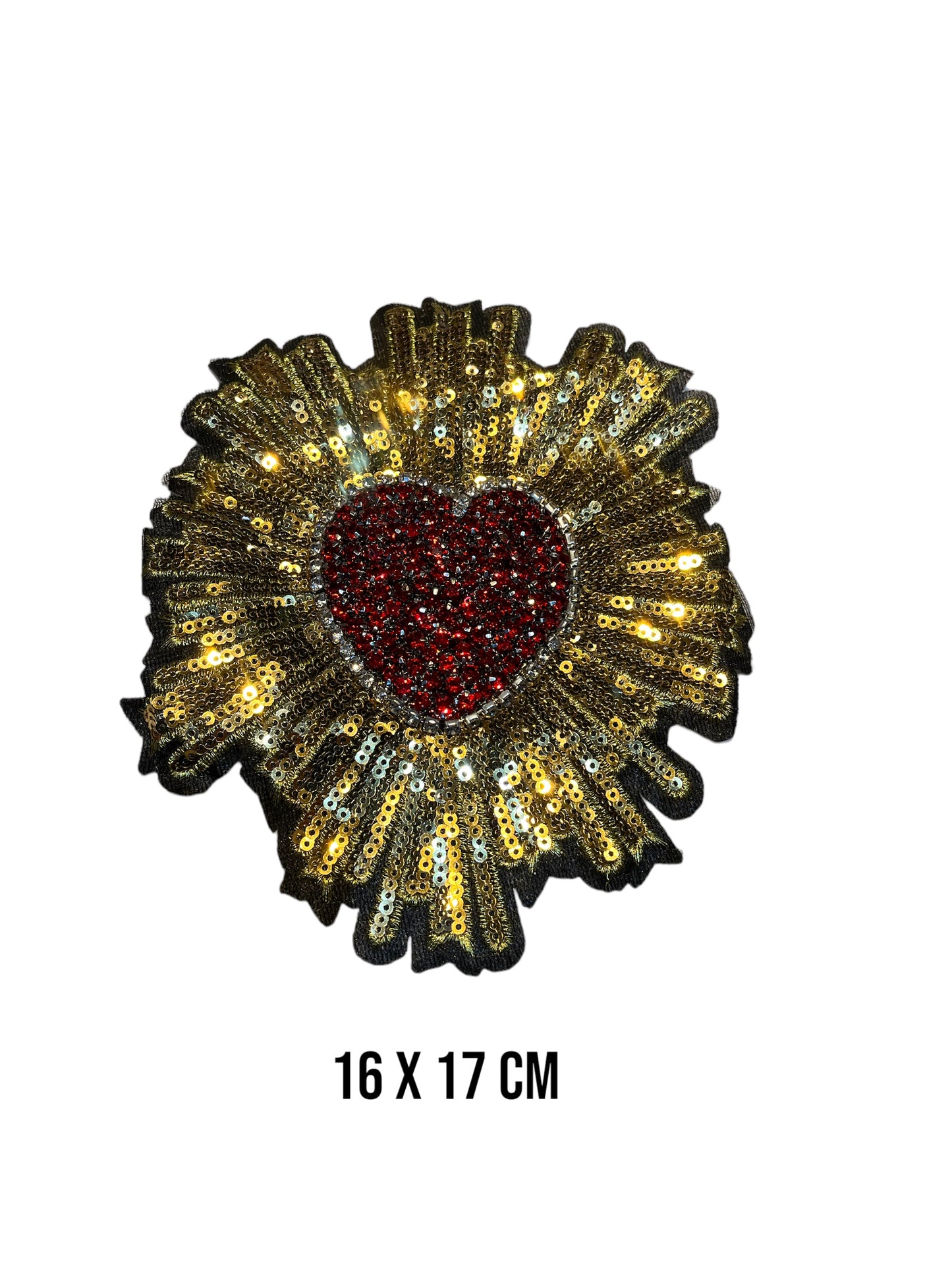 Parche corazón de lentejuelas con strass