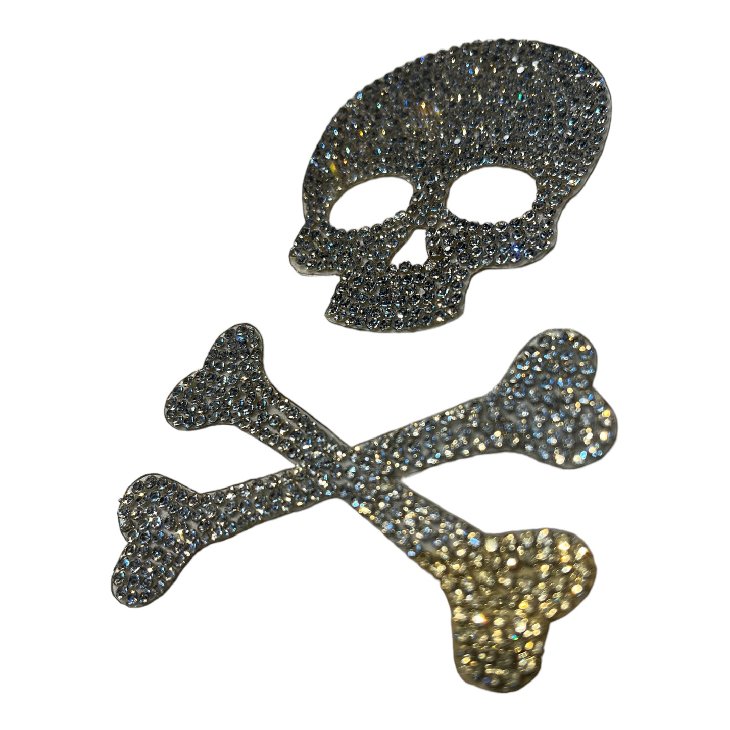 Parche calavera con tibias strass