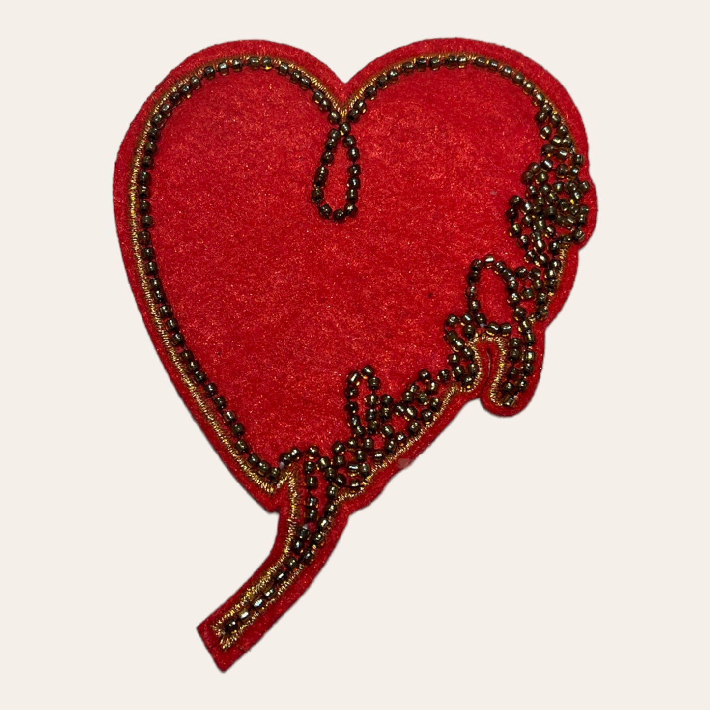 Parche corazón bordado con letras