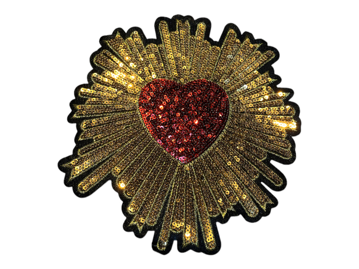 Parche sagrado corazón lentejuelas