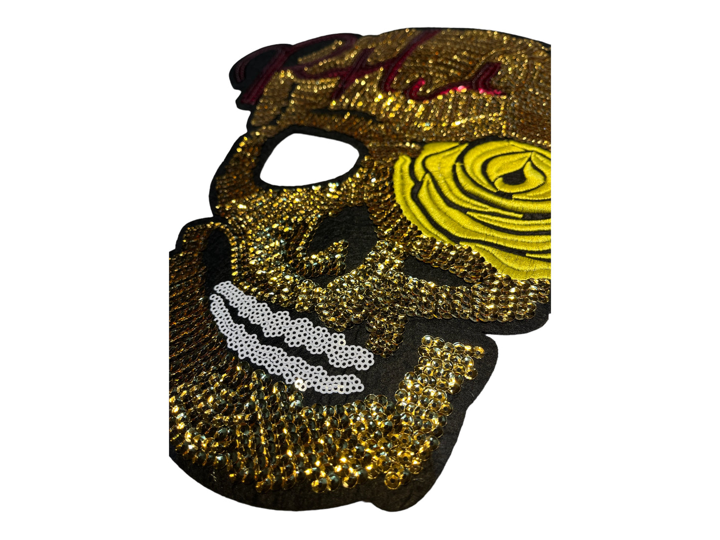 Parche calavera de lentejuelas