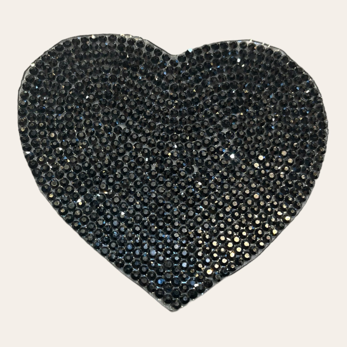 Parche corazon strass gris
