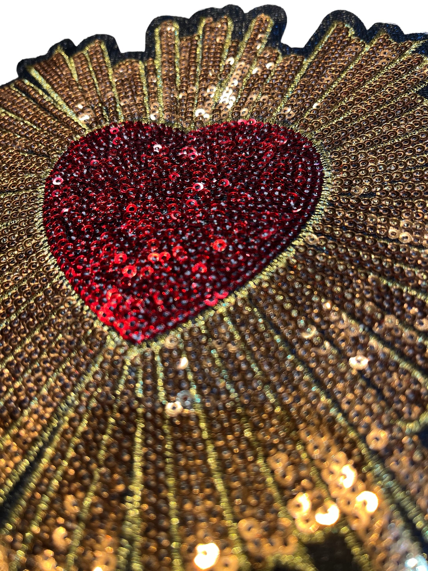 Parche sagrado corazón lentejuelas