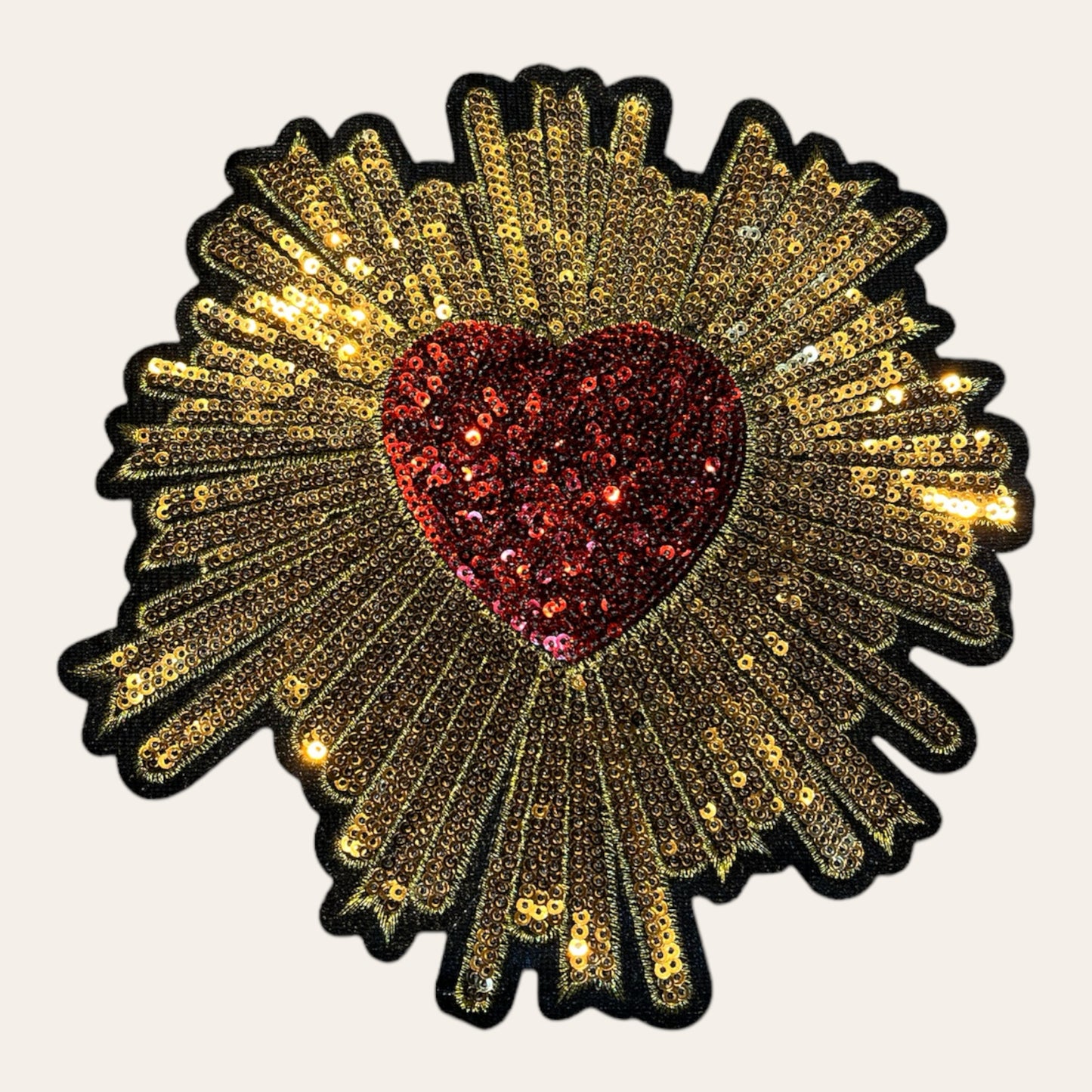 Parche sagrado corazón lentejuelas