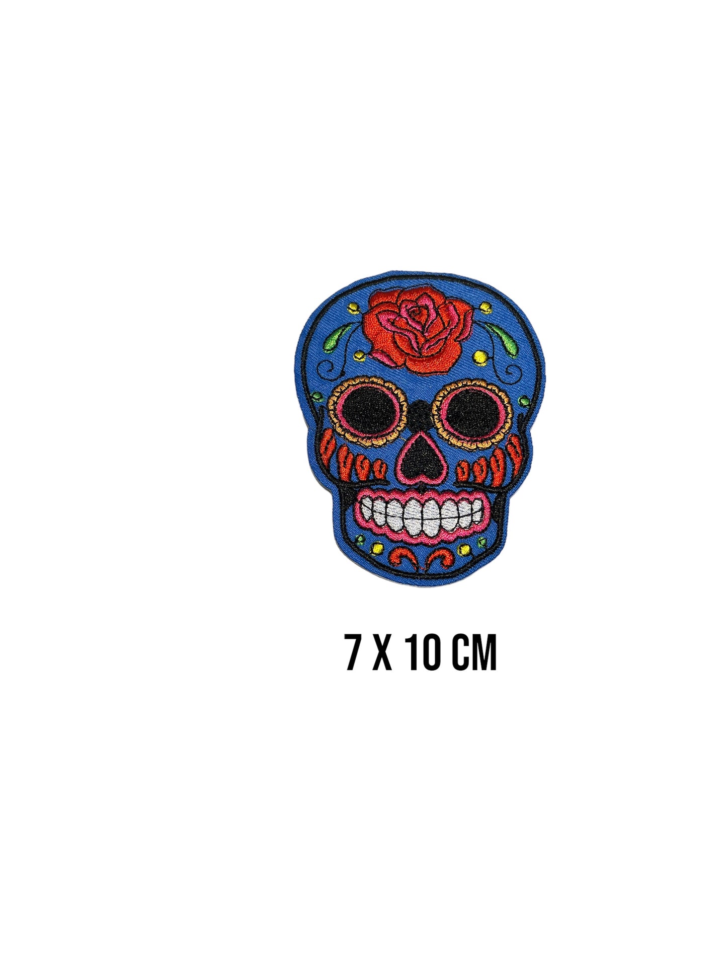 Parche bordado calavera mexicana