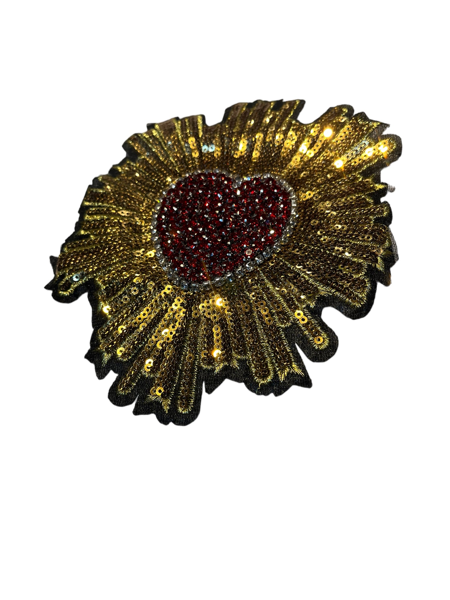 Parche corazón de lentejuelas con strass