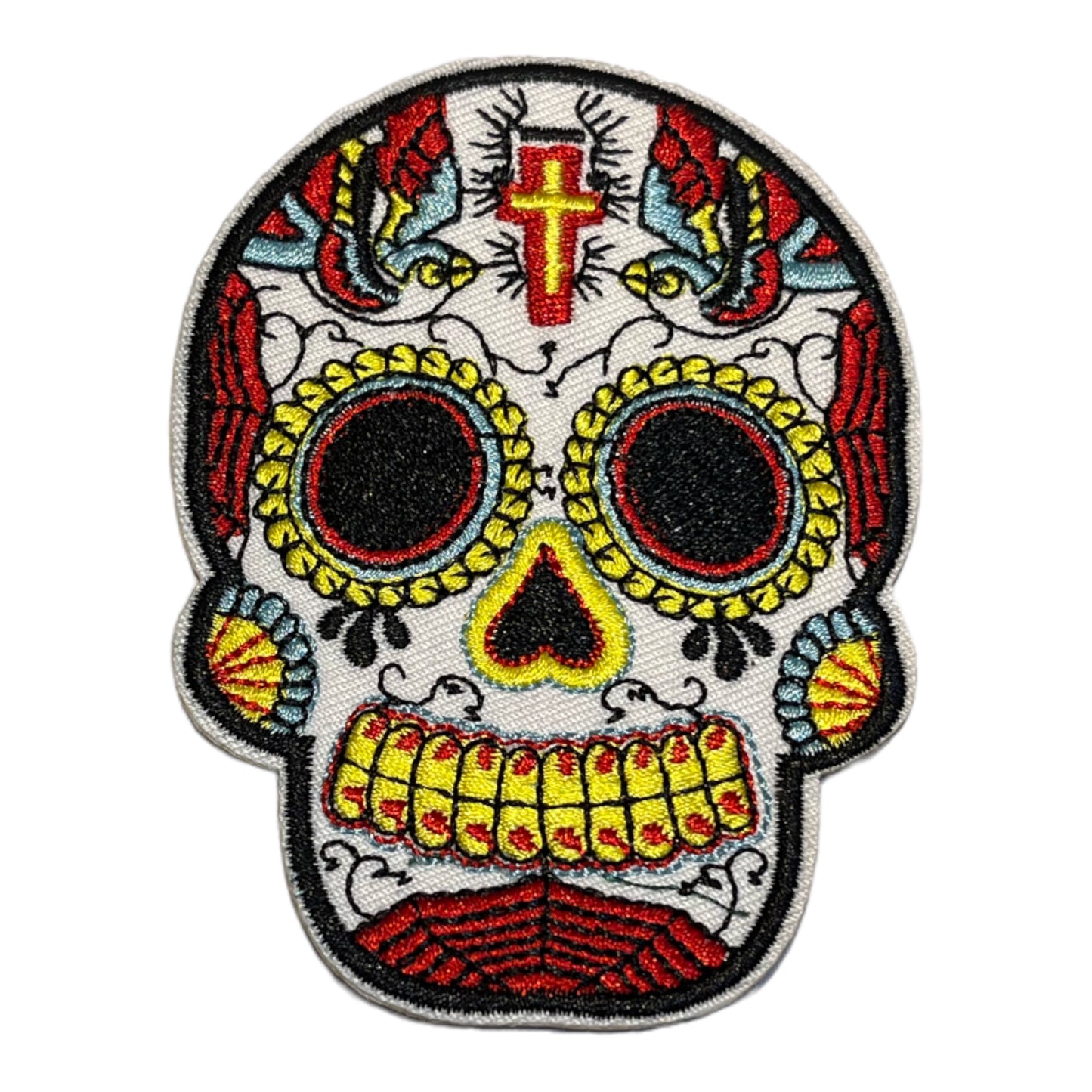 Parche bordado calavera mexicana