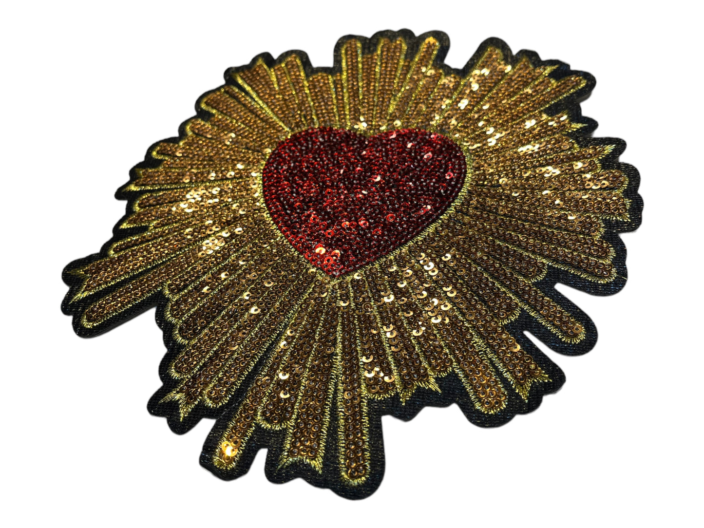 Parche sagrado corazón lentejuelas