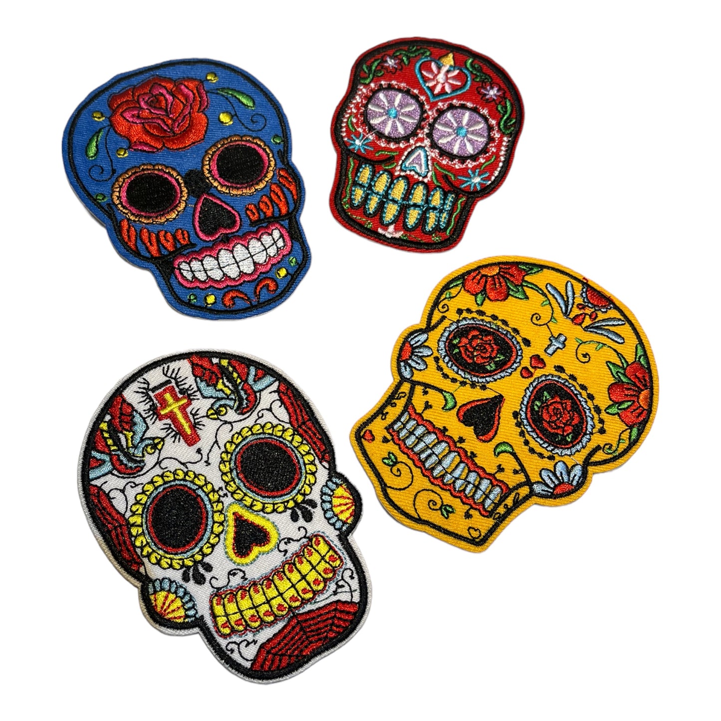 Parche bordado calavera mexicana