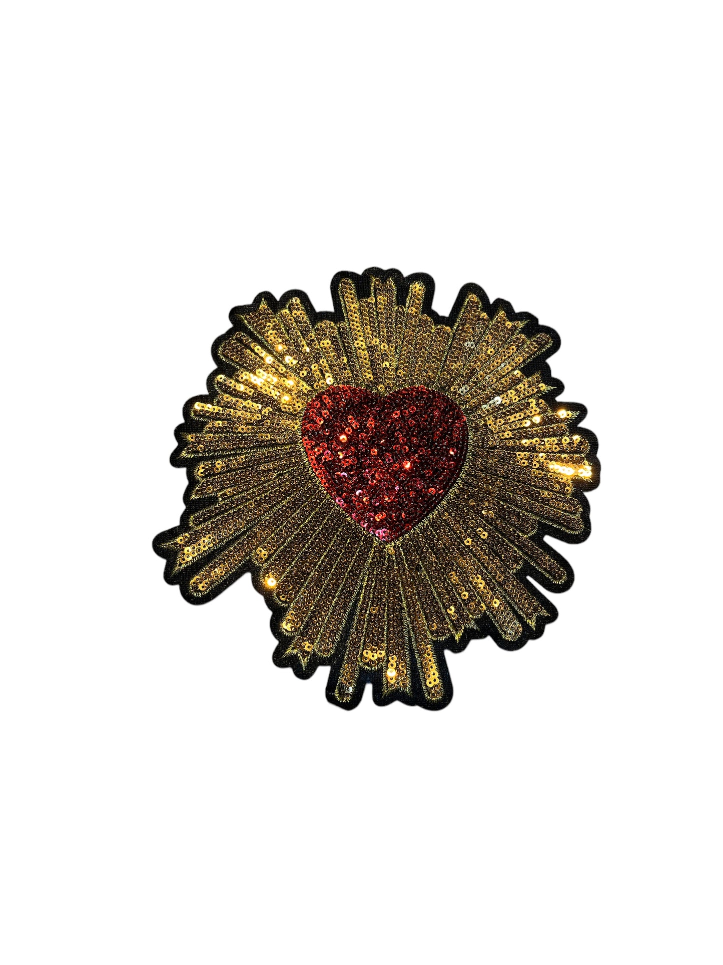 Parche sagrado corazón lentejuelas