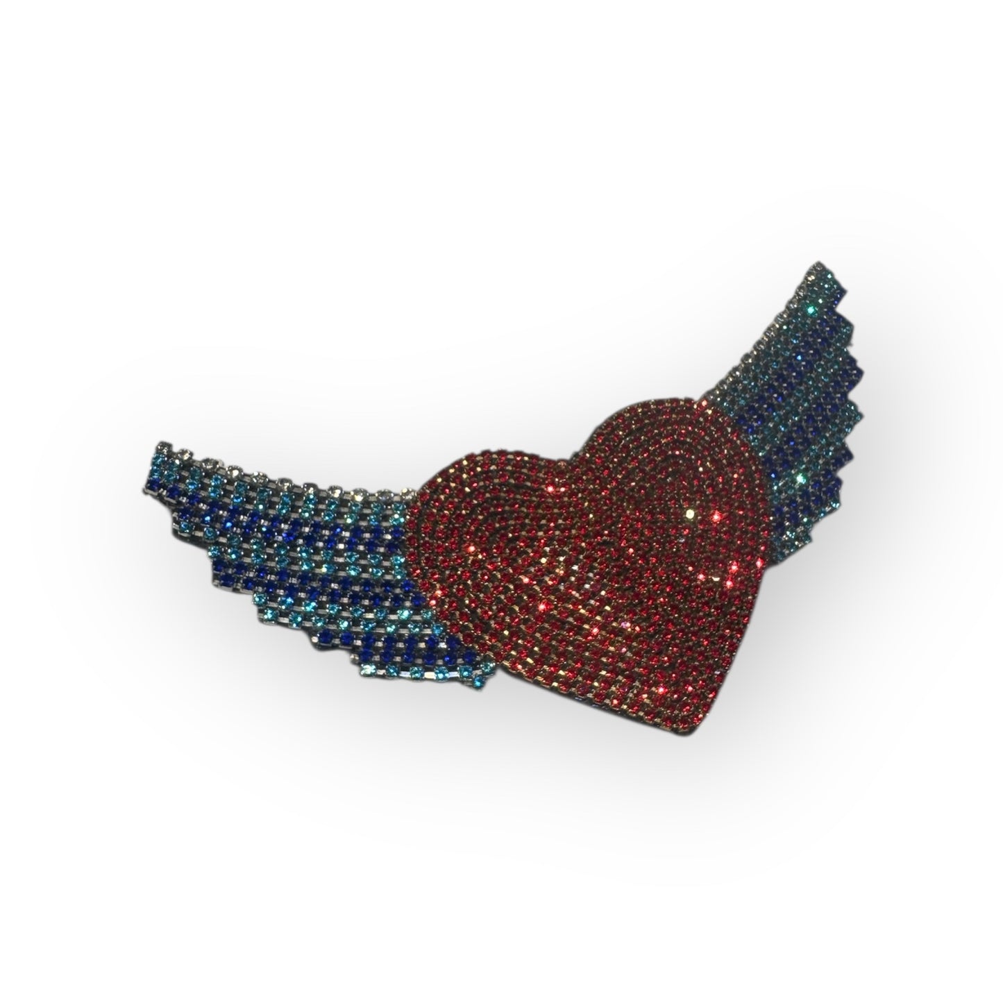 Parche corazón alado strass