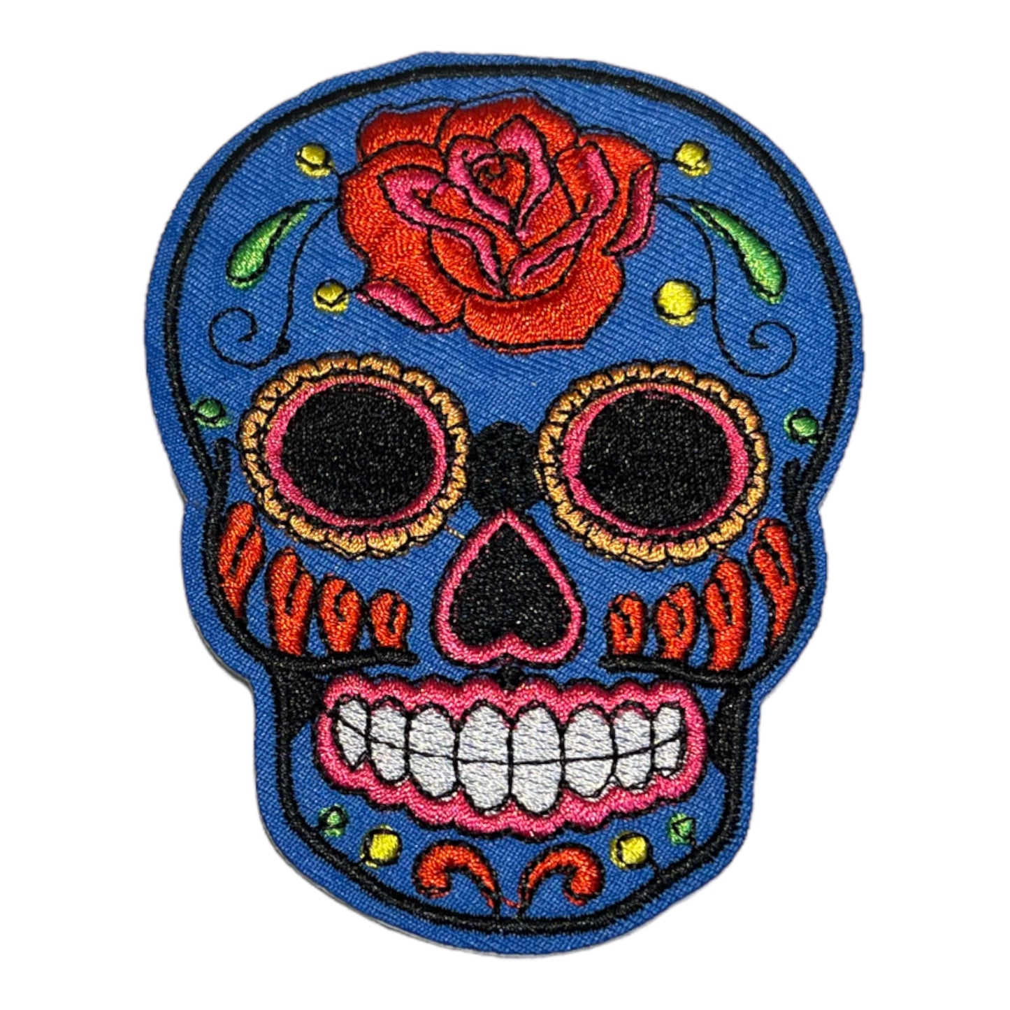Parche bordado calavera mexicana