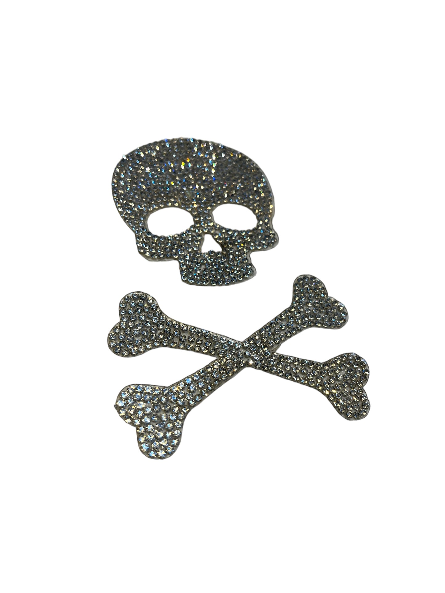 Parche calavera con tibias strass