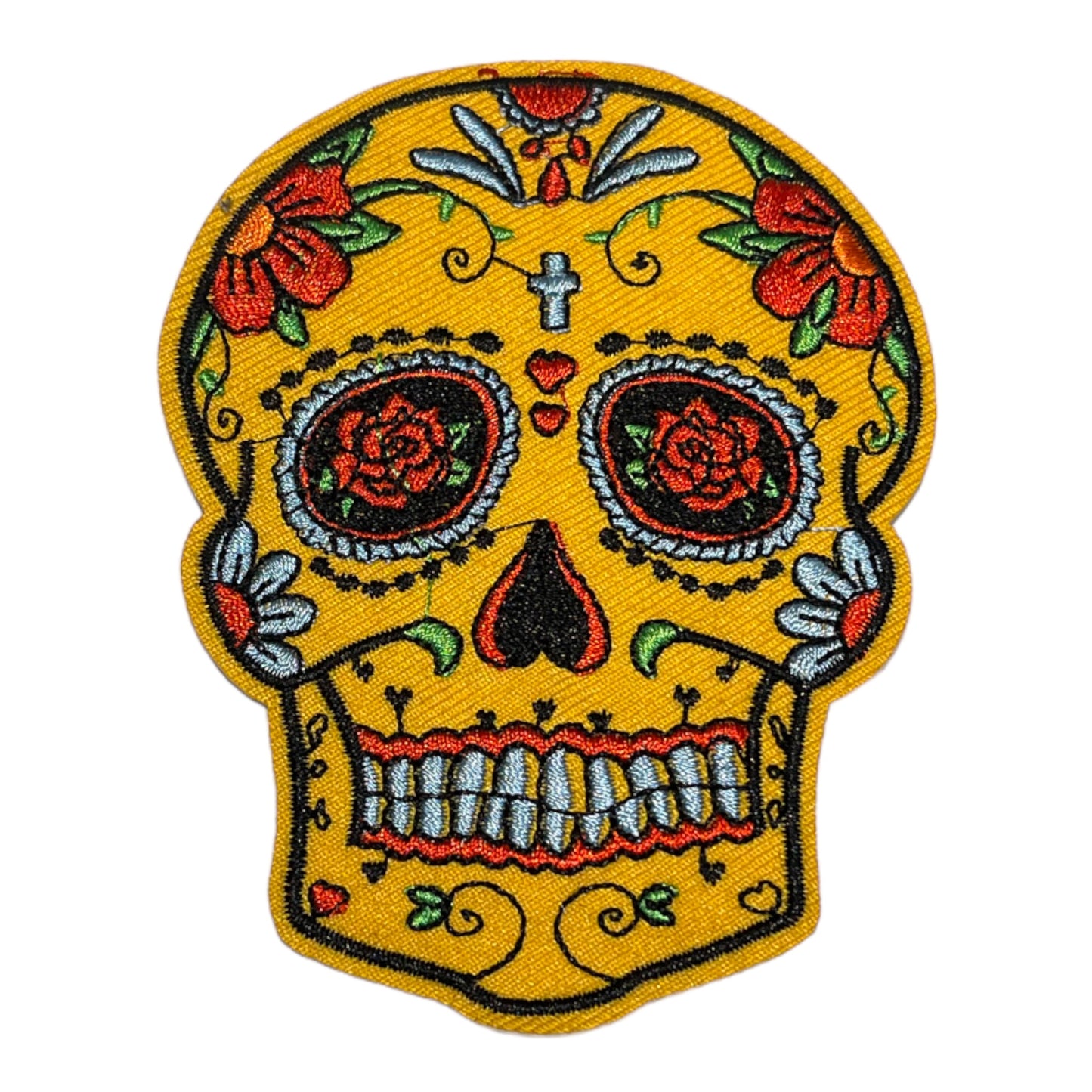 Parche bordado calavera mexicana