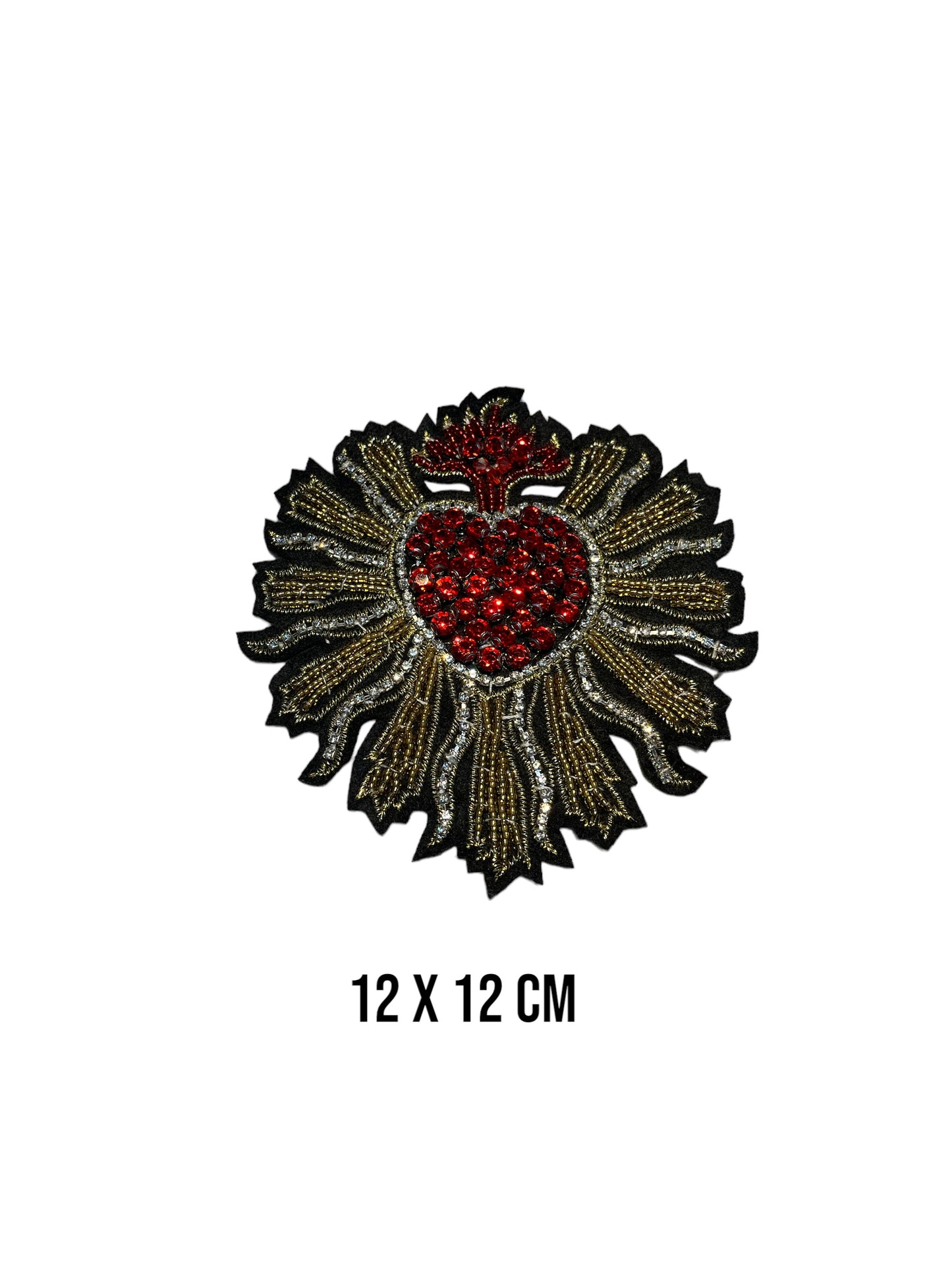 Parche sagrado corazón pedrería mediano