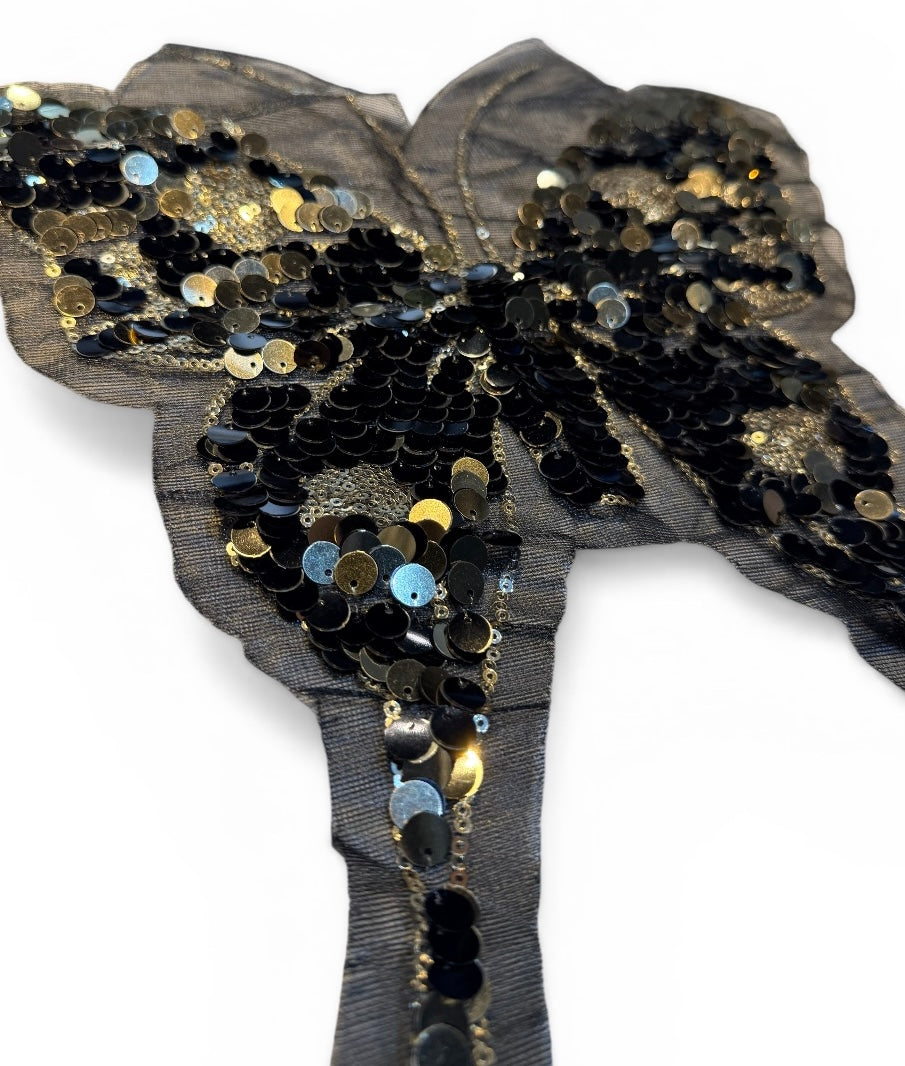 Parche Mariposa Negra y dorado