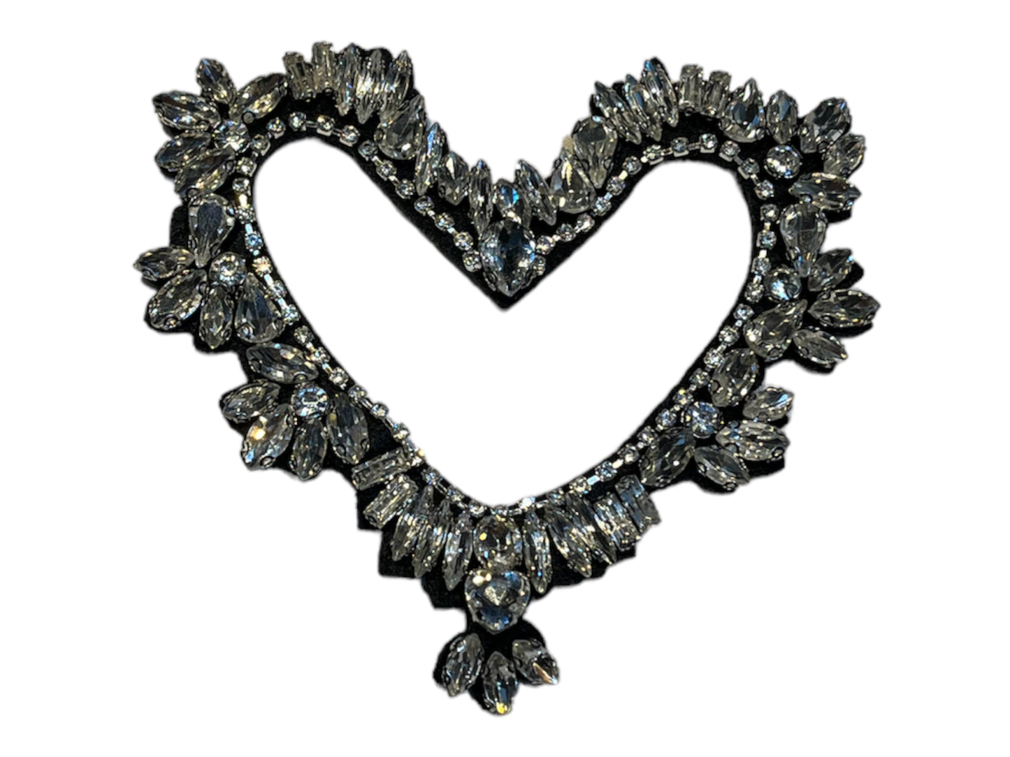 Parche corazón pedrería cristal