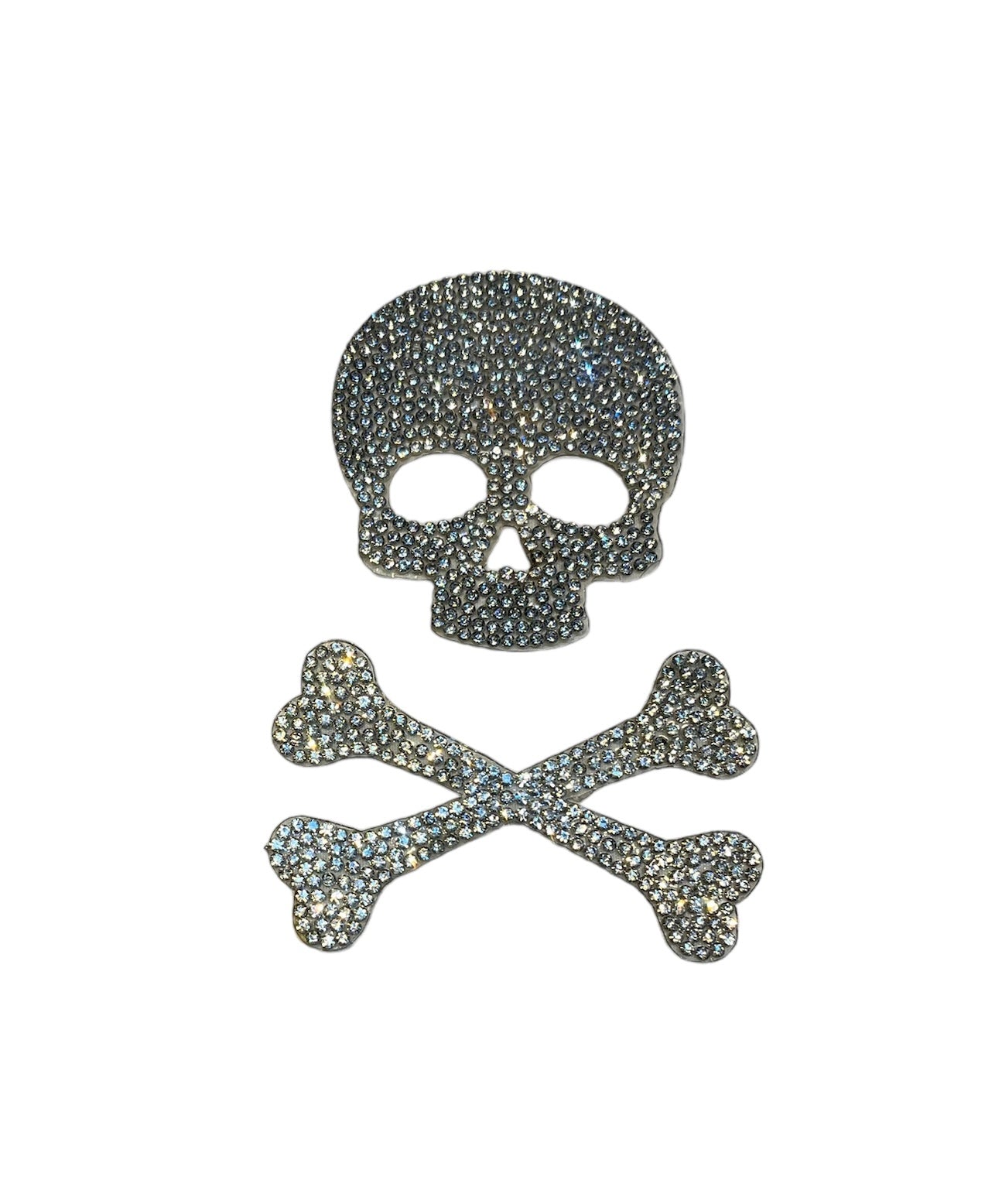 Parche calavera con tibias strass