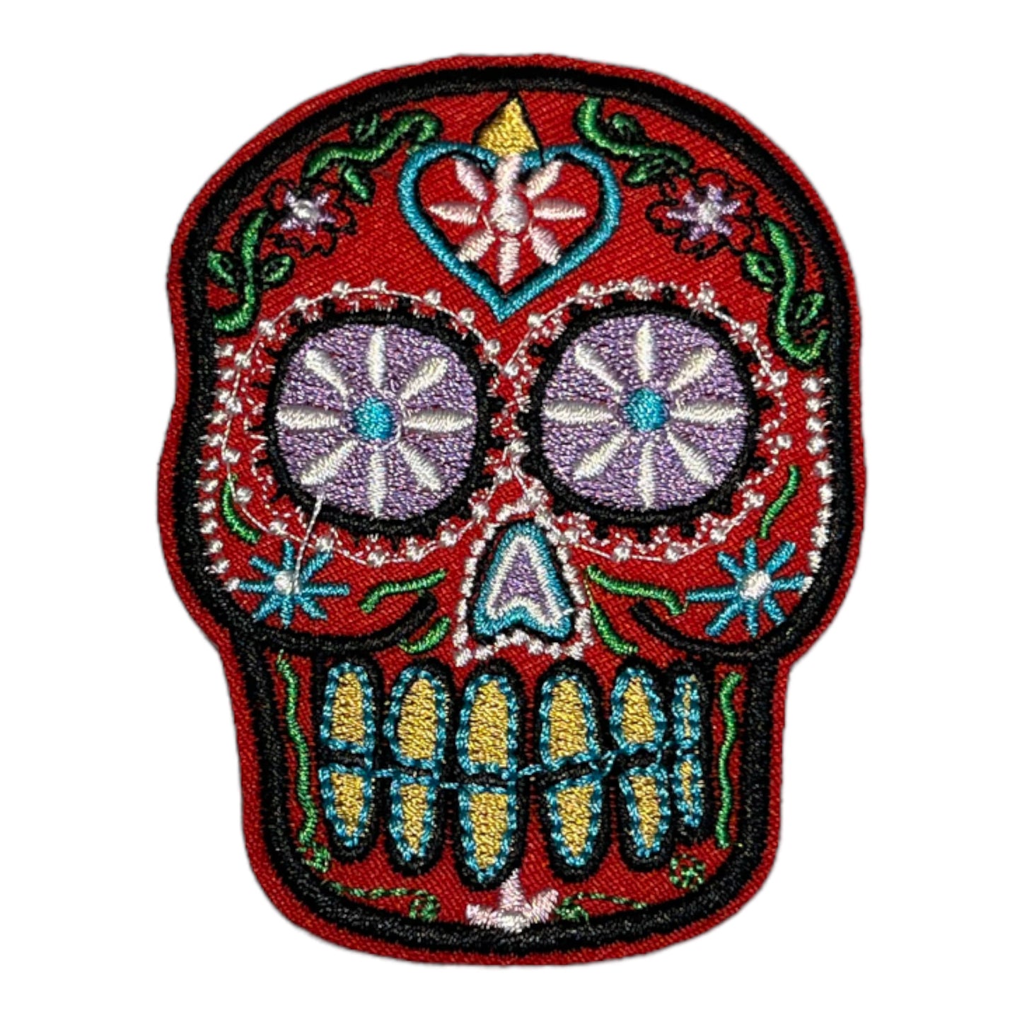 Parche bordado calavera mexicana
