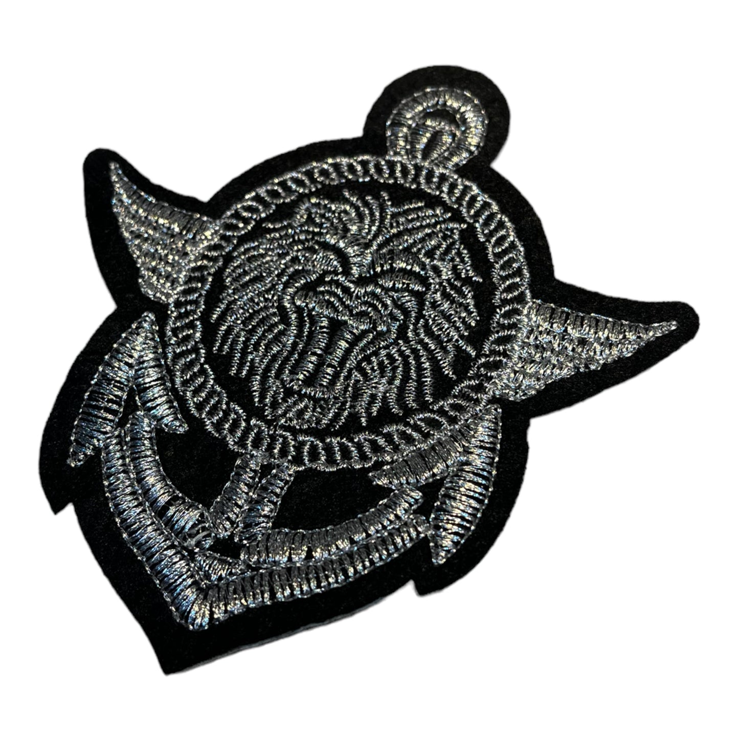 Insignia Bordada negro y plata