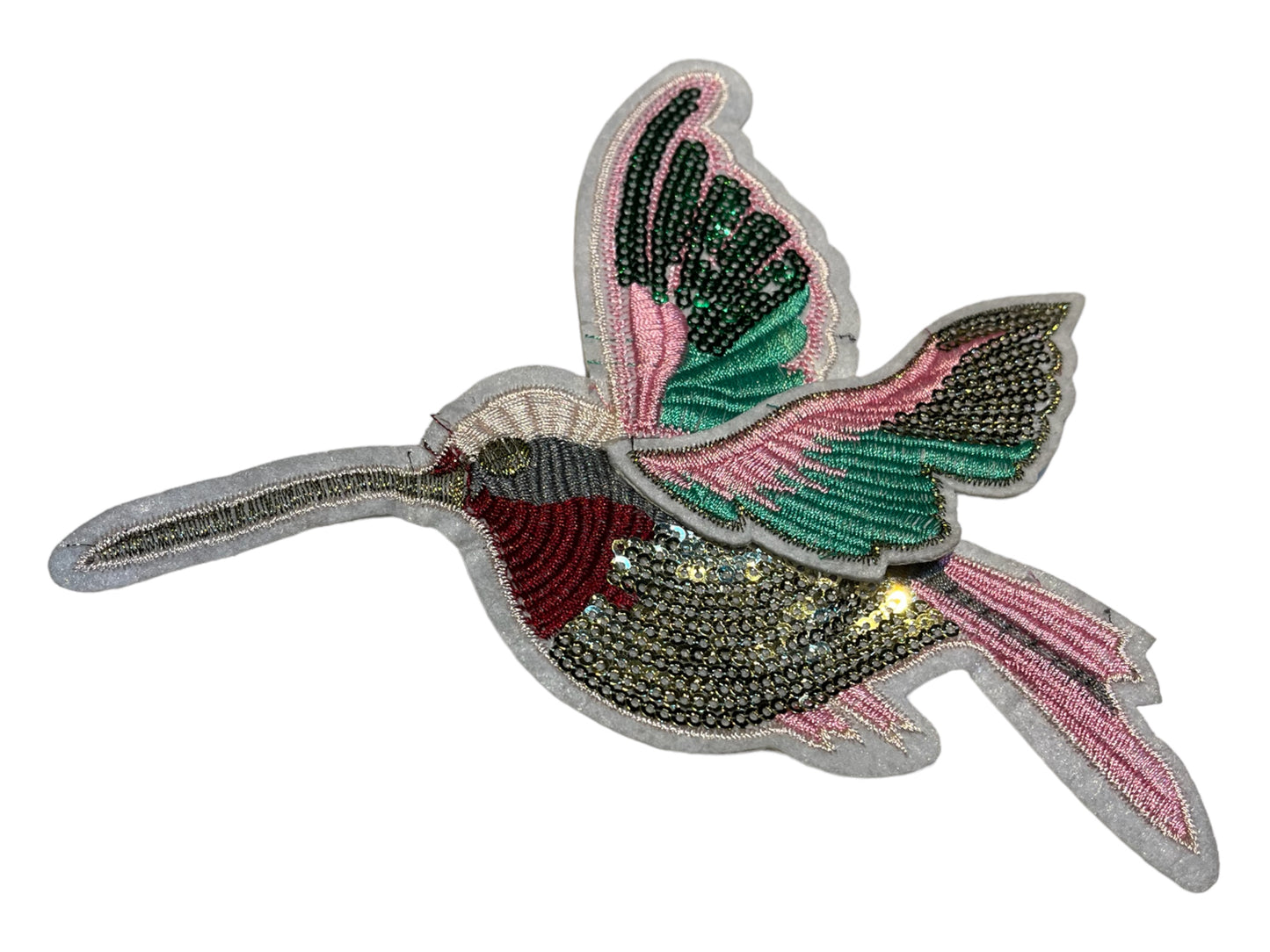 Parche bordado colibrí