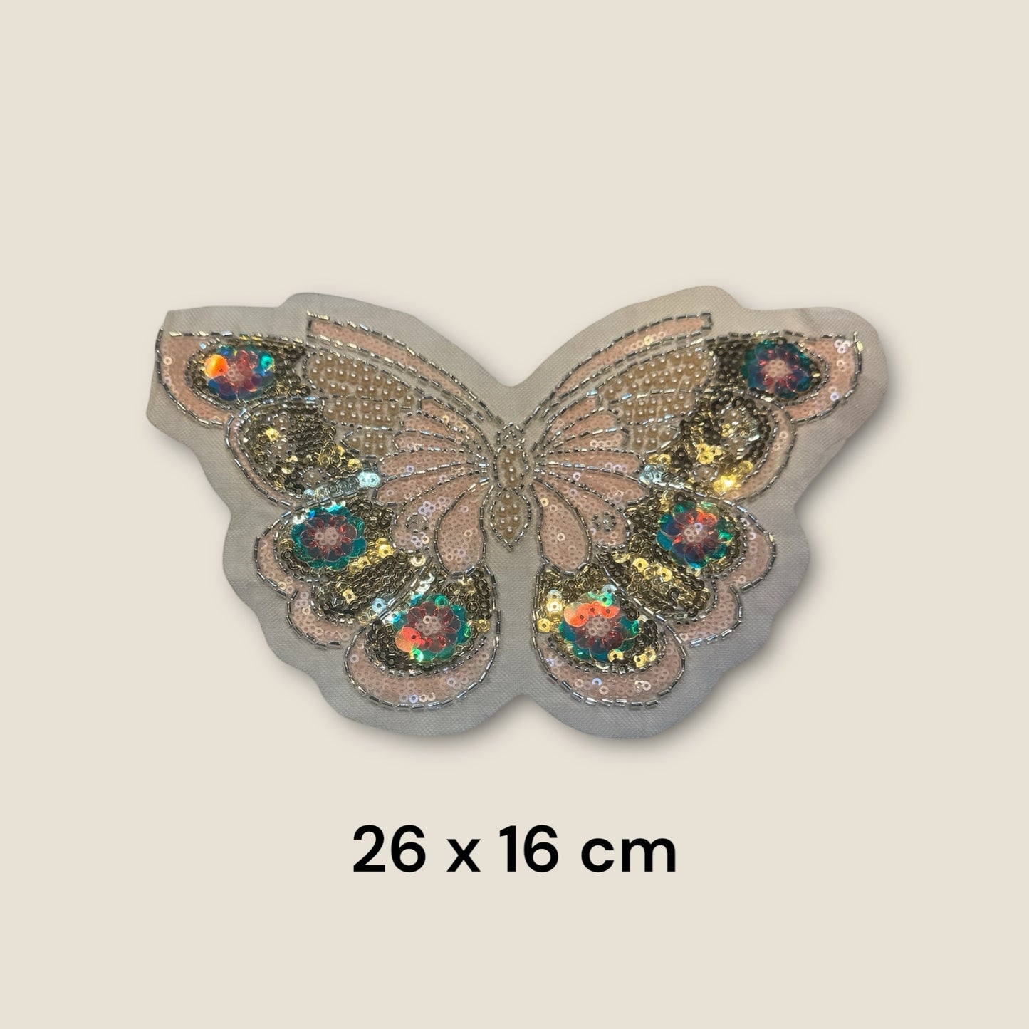 Parche bordado mariposa pedrería