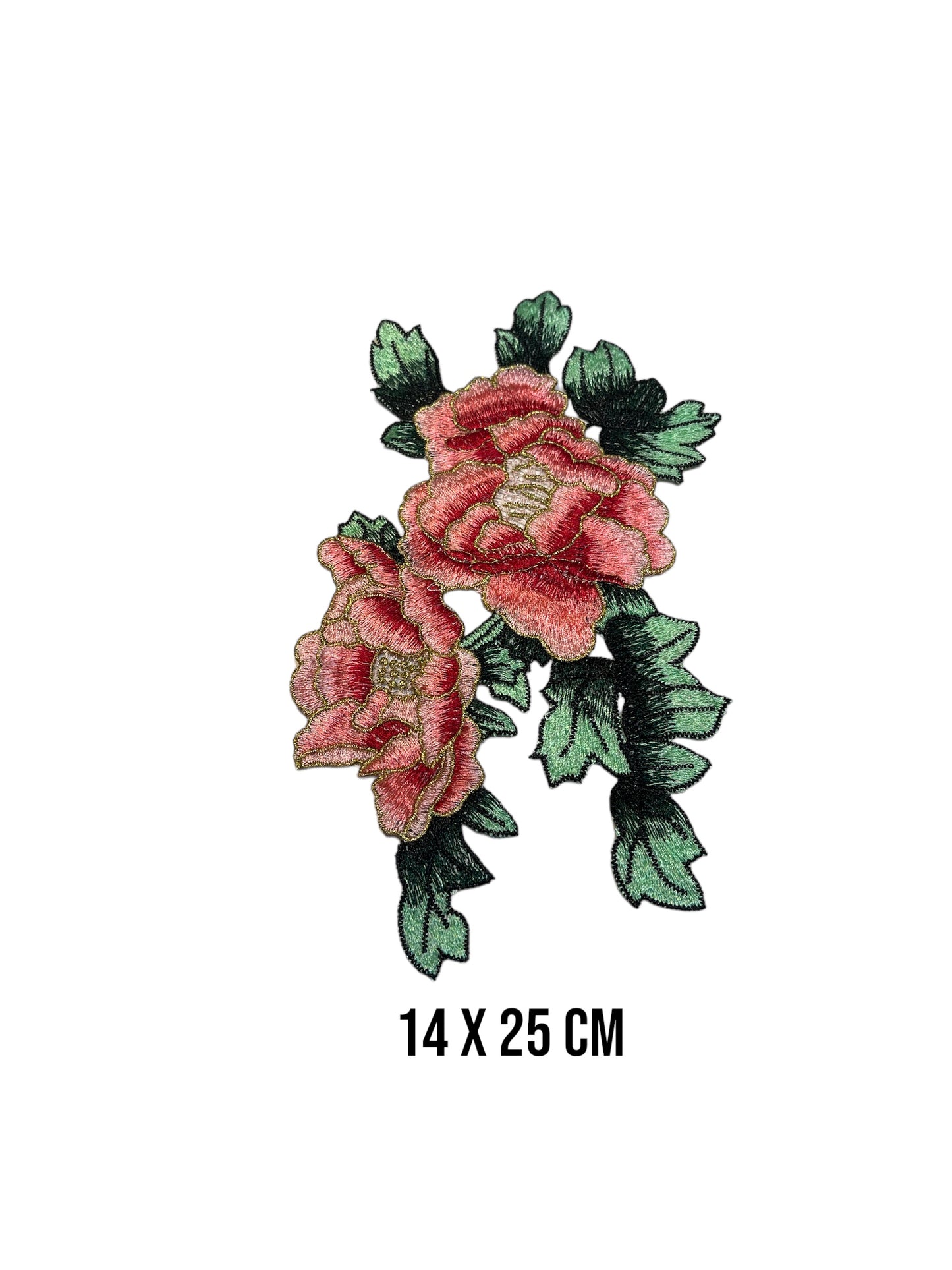 Parche flores bordadas rosas