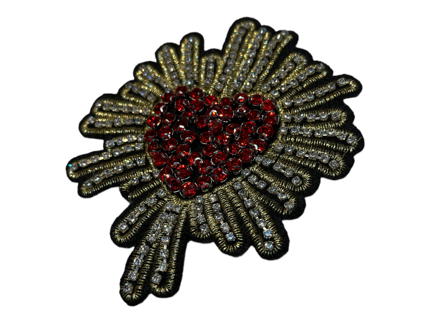 Parche corazón pedrería