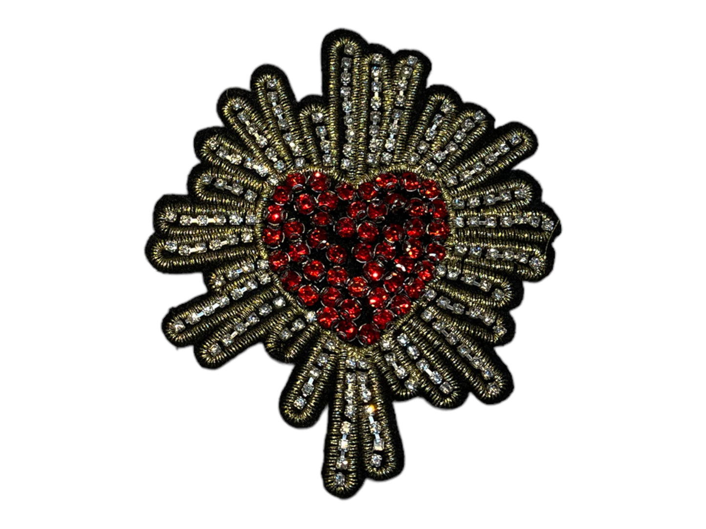Parche corazón pedrería
