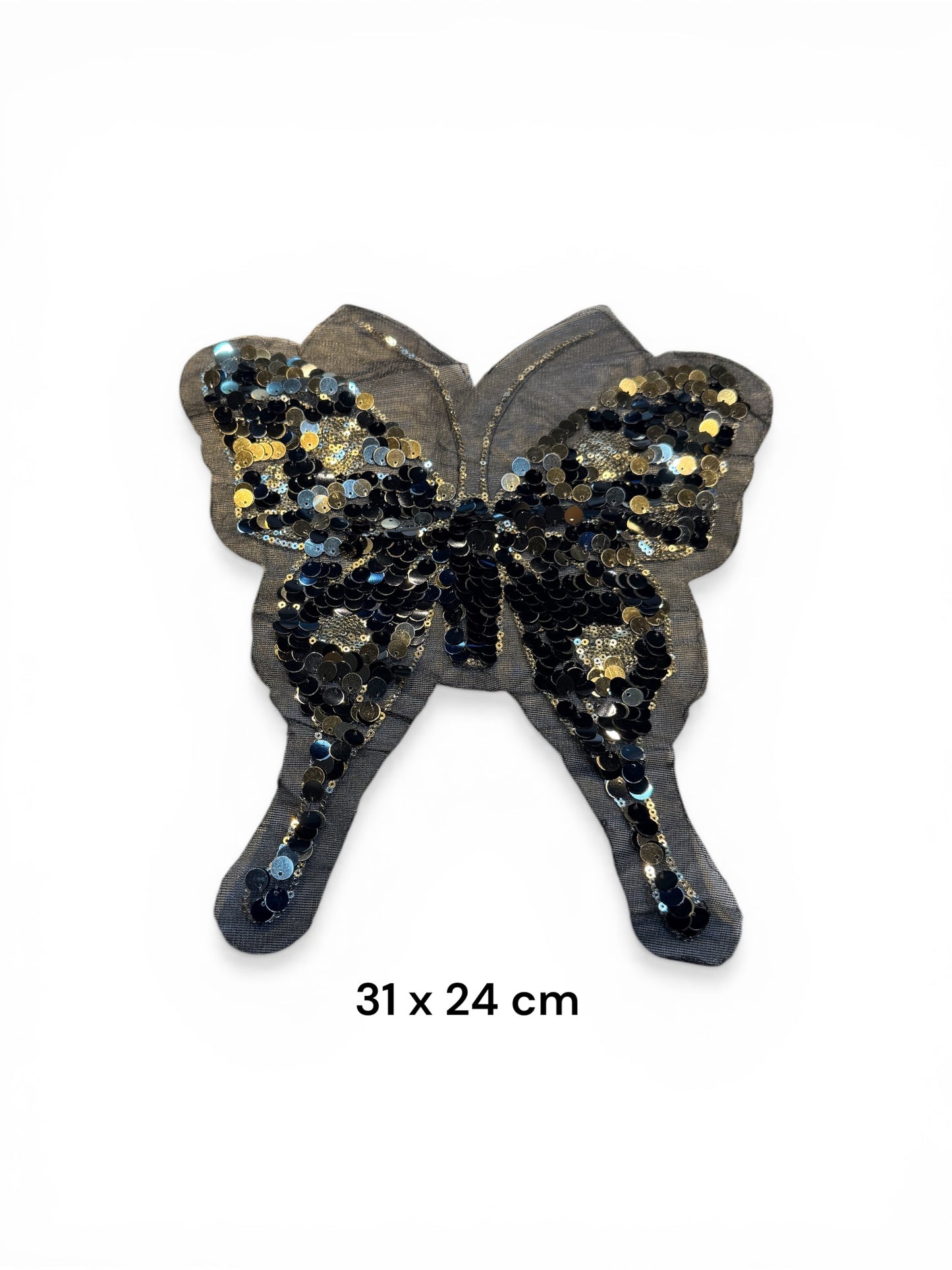 Parche Mariposa Negra y dorado