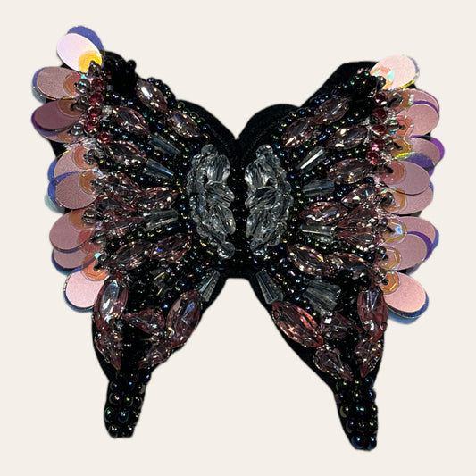 Parche bordado mariposa pedrería