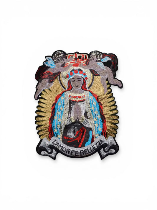 Parche lentejuelas virgen