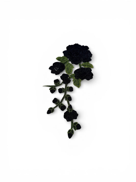 Parche flores negras
