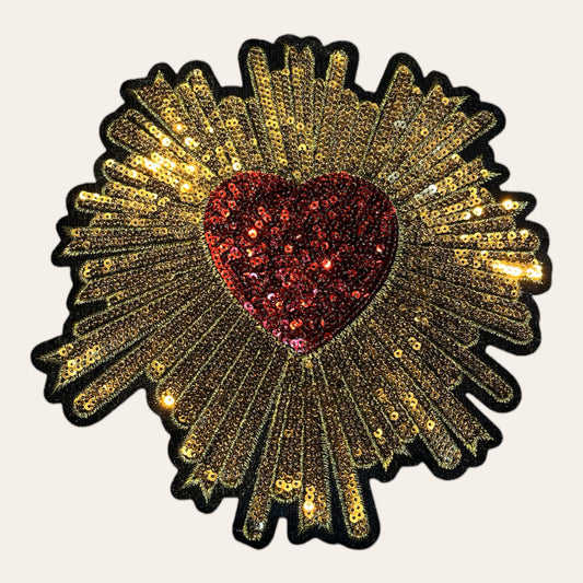 Parche sagrado corazón lentejuelas
