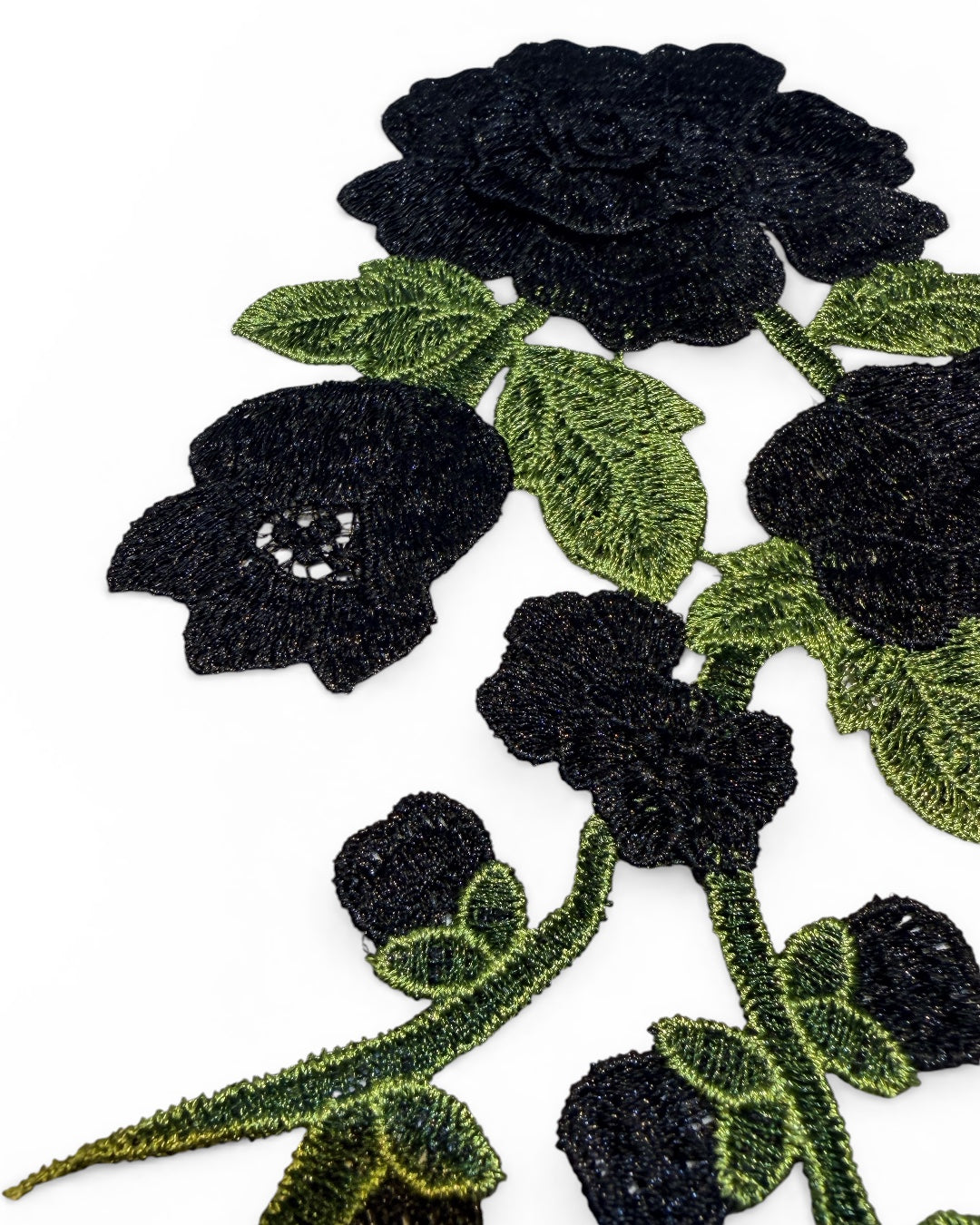 Parche flores negras
