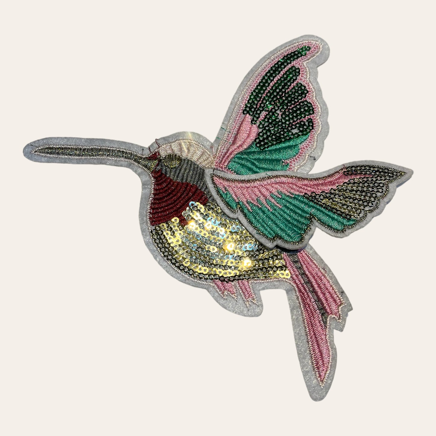 Parche bordado colibrí