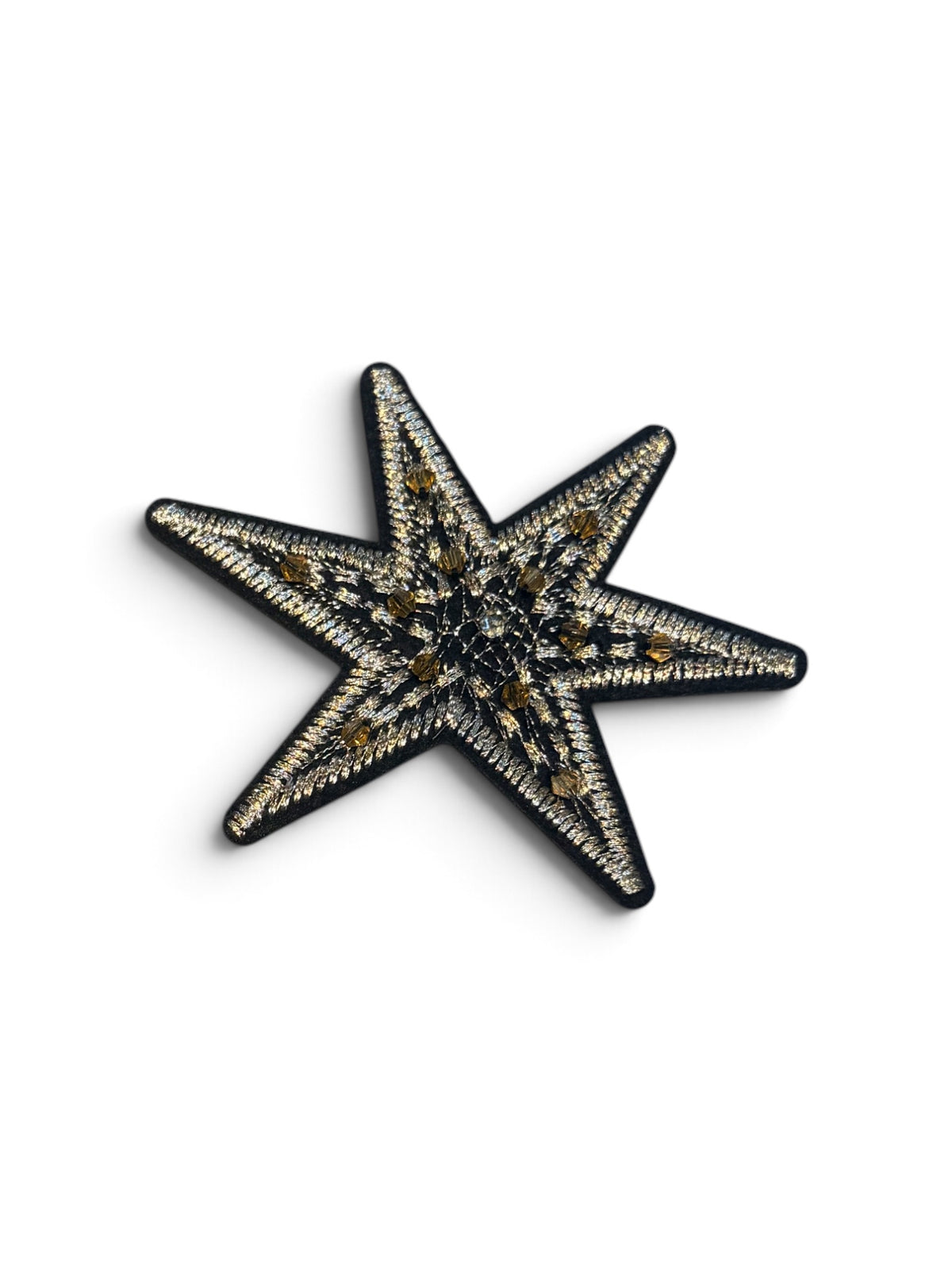 Parche estrella negra y oro