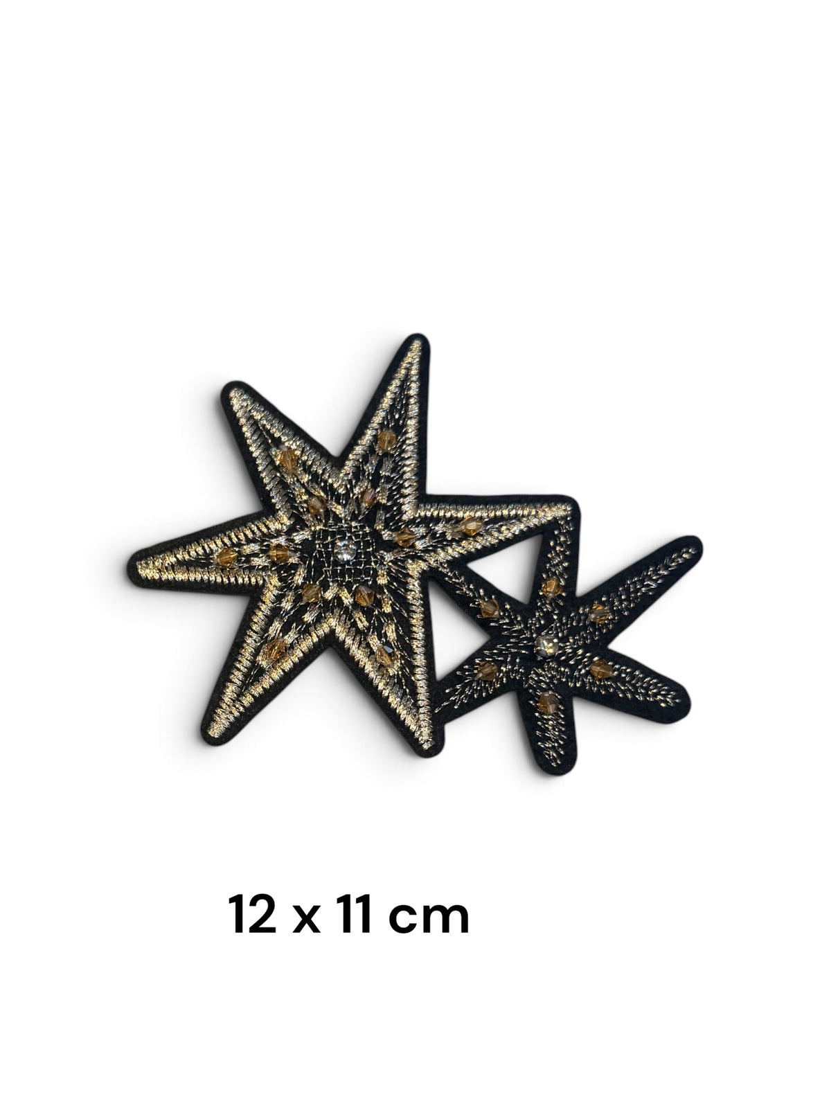 Parche estrella negra y oro