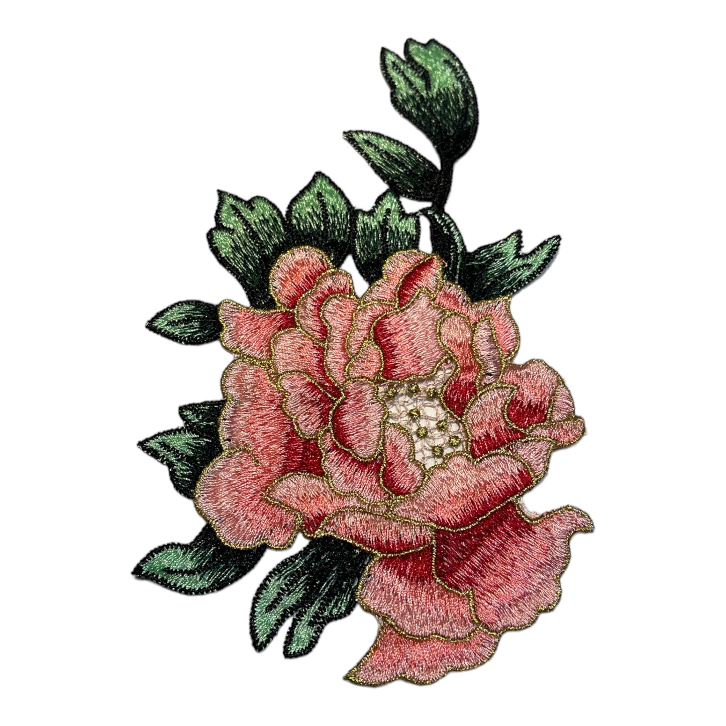 Parche flores bordadas rosas