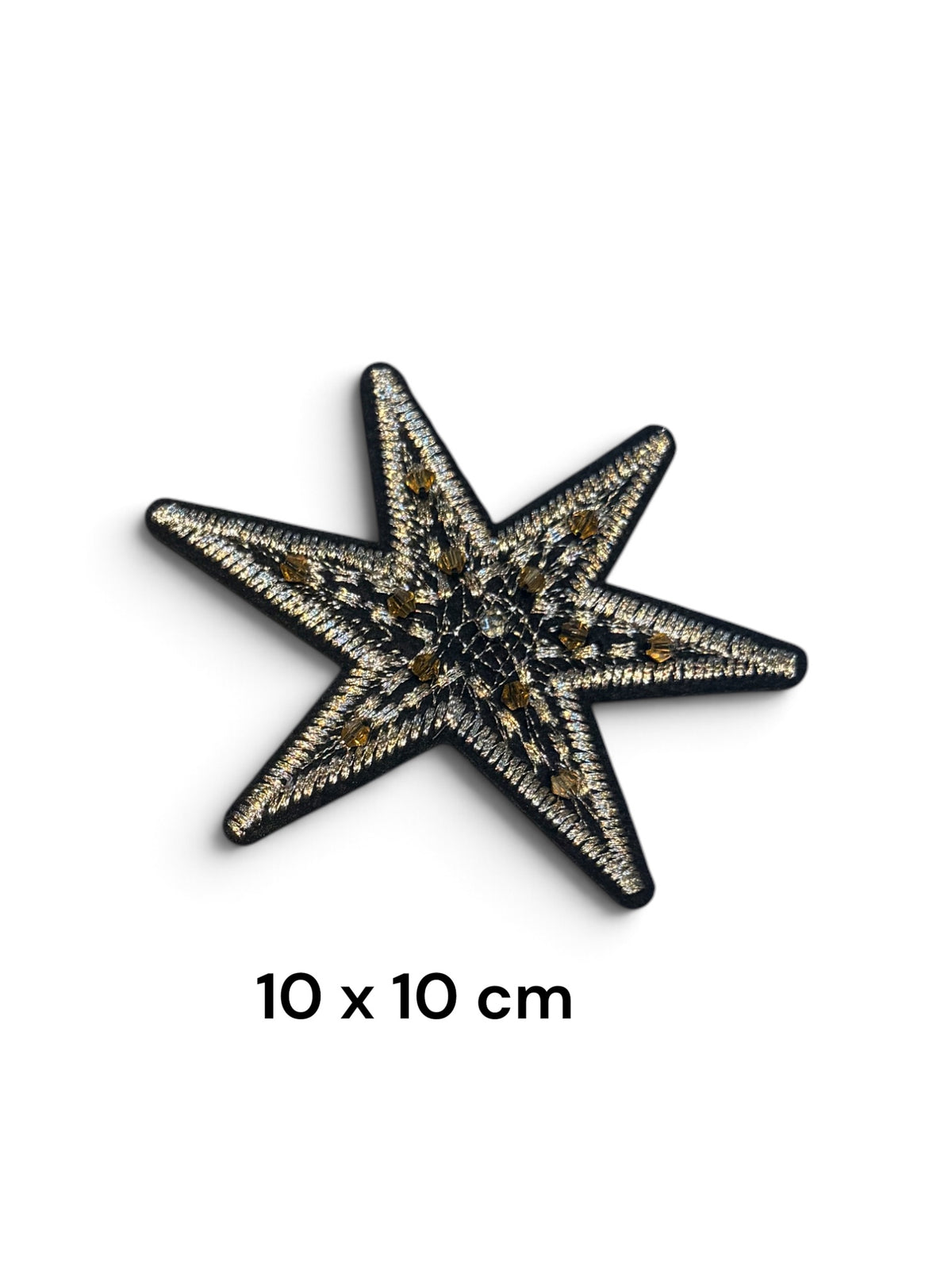 Parche estrella negra y oro