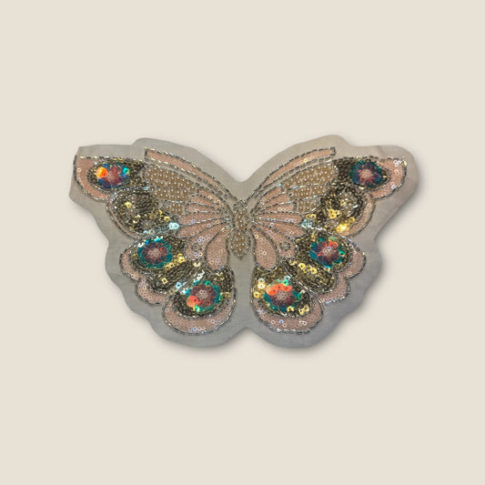 Parche bordado mariposa pedrería