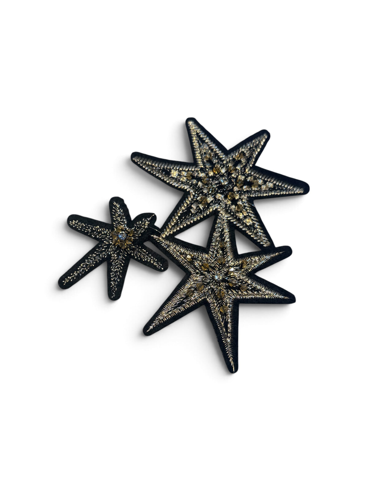 Parche estrella negra y oro