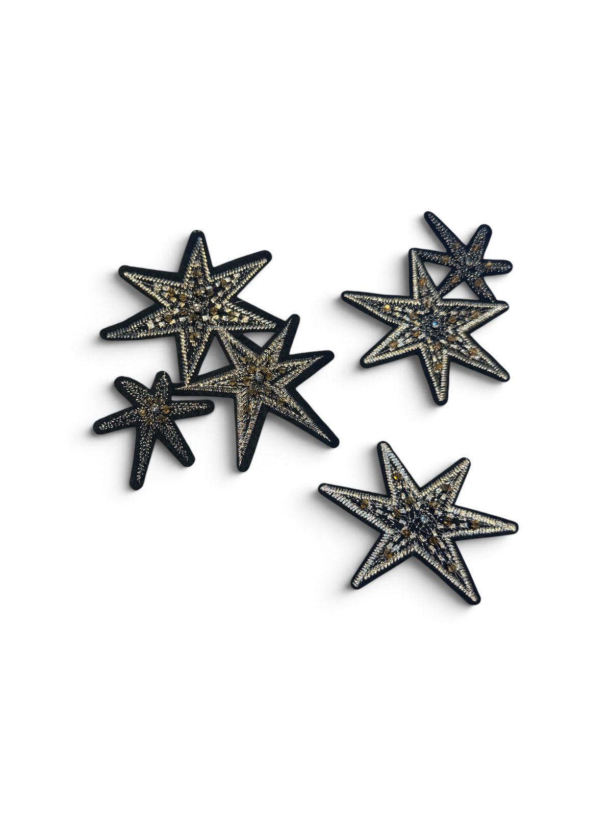 Parche estrella negra y oro