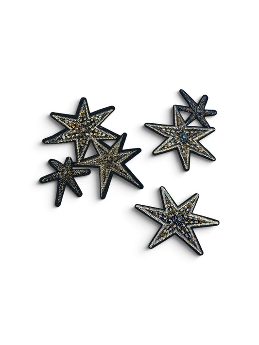 Parche estrella negra y oro