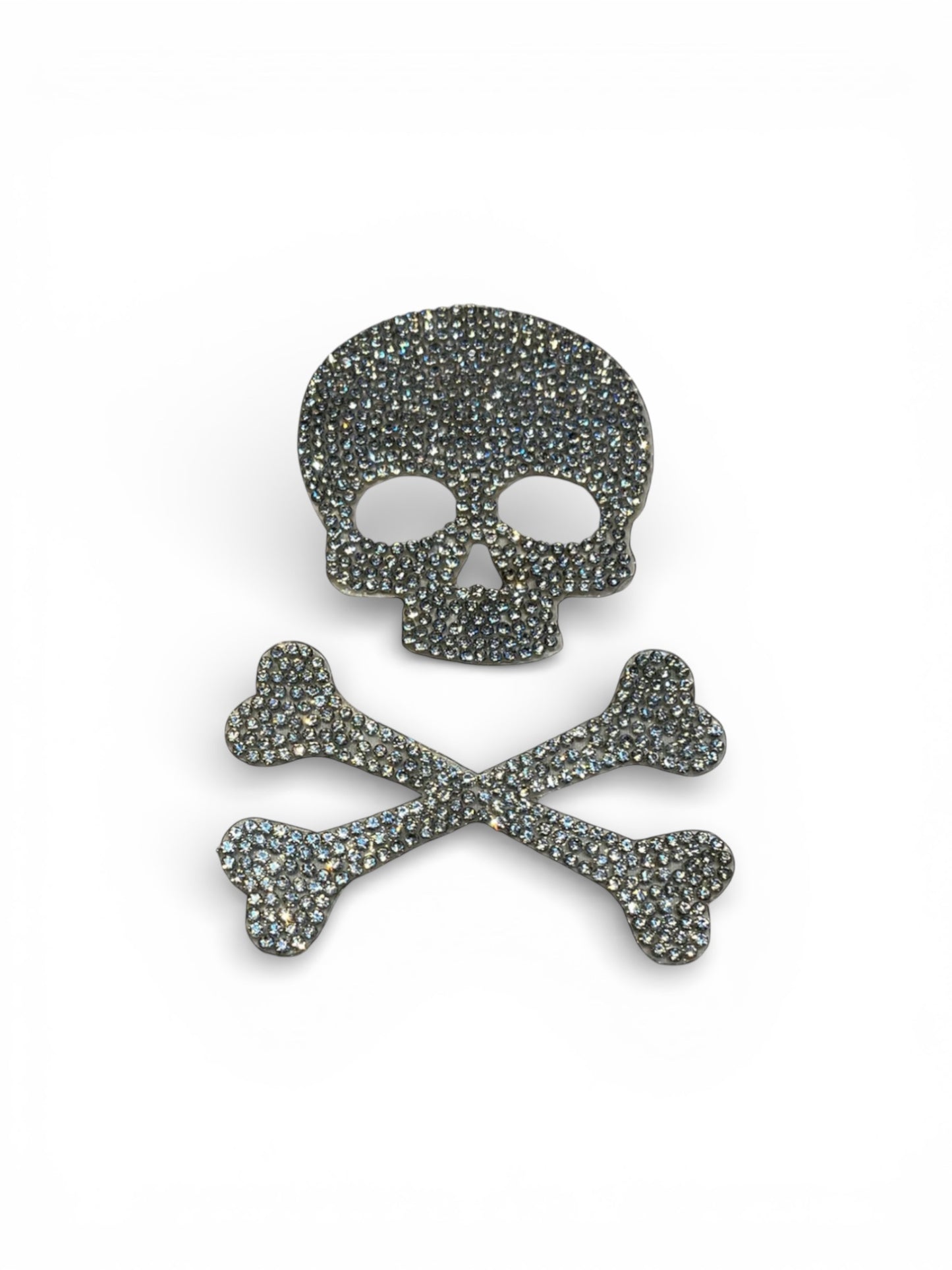 Parche calavera con tibias strass