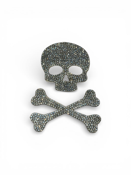Parche calavera con tibias strass