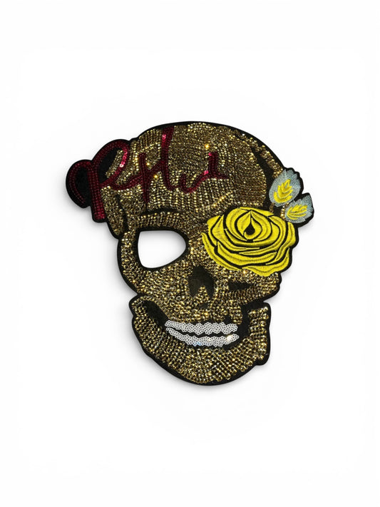 Parche calavera de lentejuelas