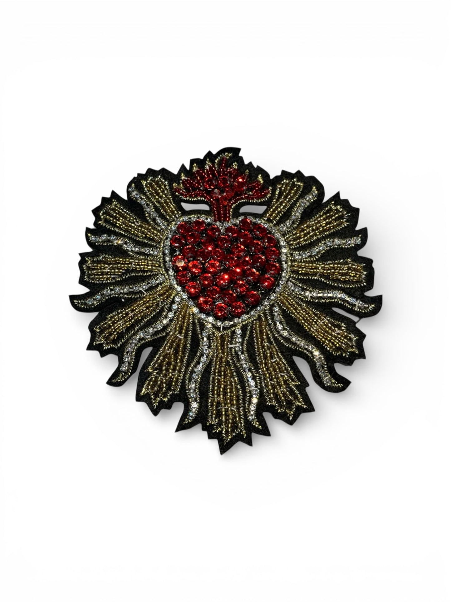 Parche sagrado corazón pedrería mediano