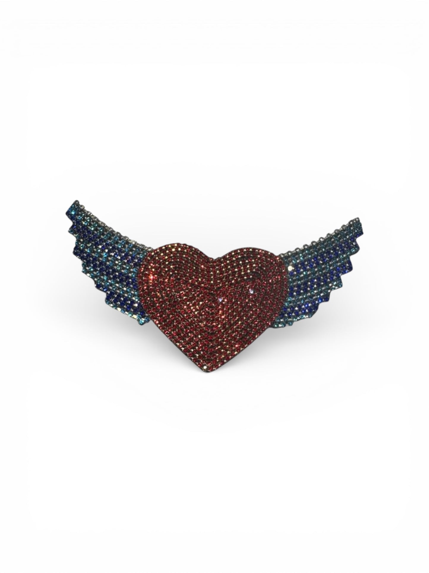 Parche corazón alado strass